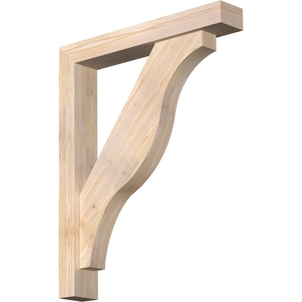Ekena Millwork Funston Block Smooth Bracket w/ Offset Brace, Douglas Fir, 5 1/2"W x 34"D x 42"H BKT0604X34X42FST05SDF - main
